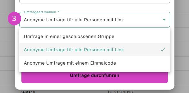 Bild Umfrageart wählen
