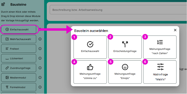 Baustein Einfachauswahl